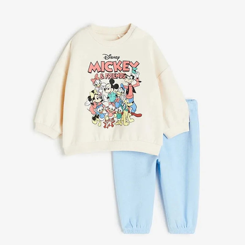 Children’s autumn tracksuit set with long-sleeved pullover hoodie and sweatpants – lightweight and stylish kids’ outfit L blue