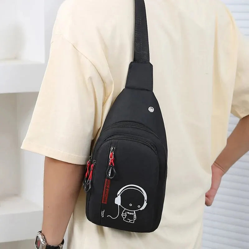 New Casual Fashion Male Shoulder Chest Bag - side strap