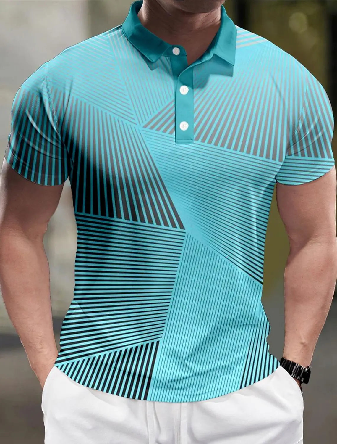 Men's Business Casual Polo Shirt -Blue