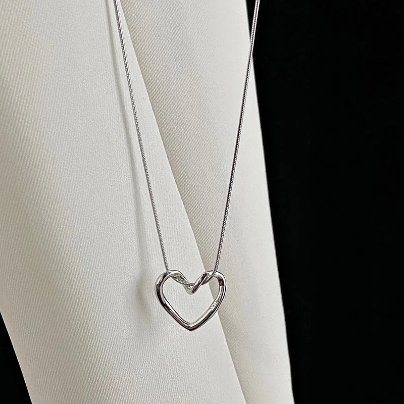 Golden crystal circle pendant necklace for women – elegant trendy jewelry. silver heart