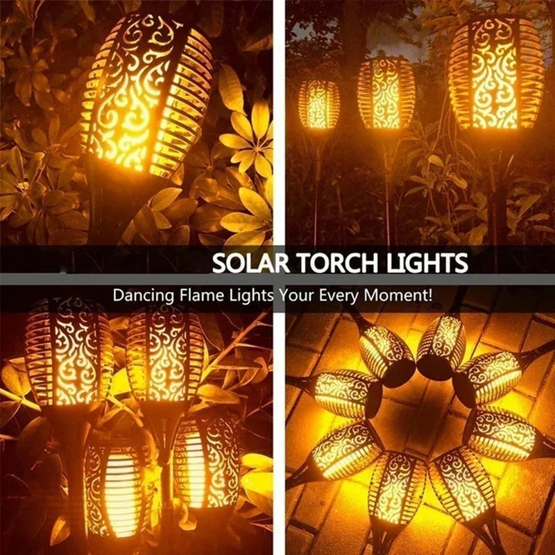Waterproof solar flame torch lights for garden, patio, and path decoration -torch