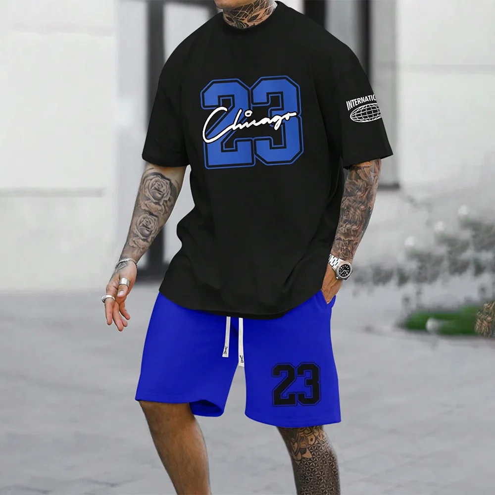 2024 New Fashion 3D Printed Men's Oversized Summer Suit Short Sleeve Shirt and Shorts Set Casual Sportswear Outfit