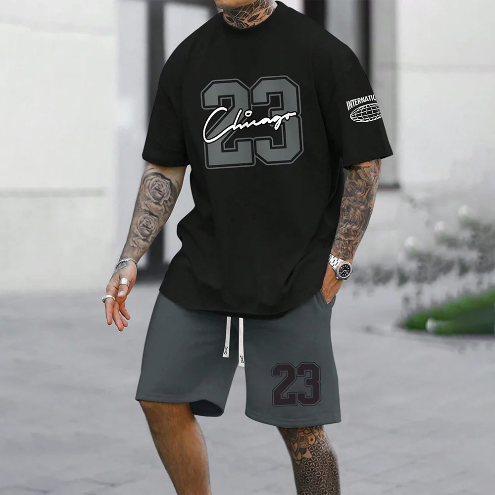 2024 New Fashion 3D Printed Men's Oversized Summer Suit Short Sleeve Shirt and Shorts Set Casual Sportswear Outfit
