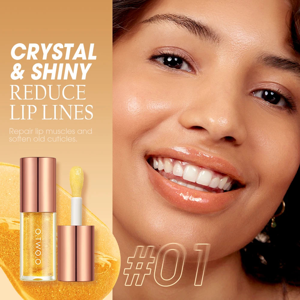 O.TWO.O Lip Oil Gloss Lip Plumper with Moisturizing Glitter Tint and Glossy Finish - 3