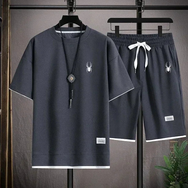 Men’s Summer Style Sports Set – T-Shirt & Shorts