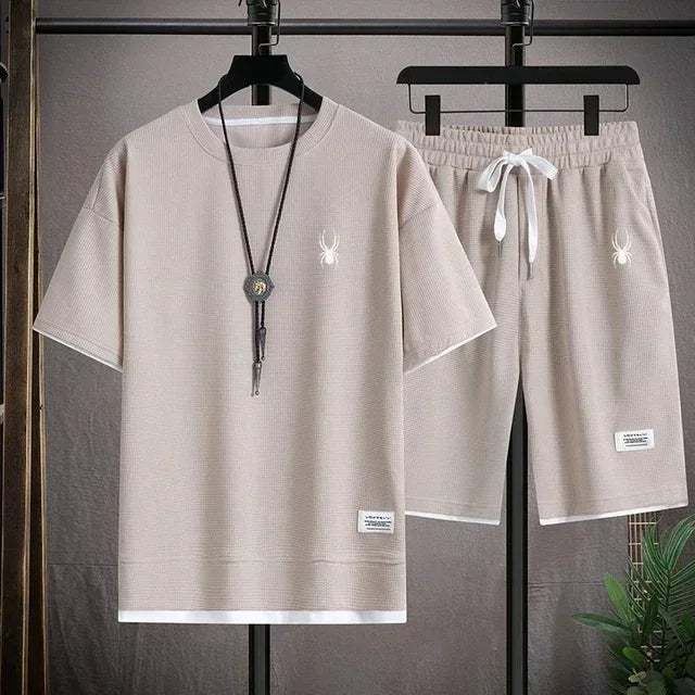 Men’s Summer Style Sports Set – T-Shirt & Shorts
