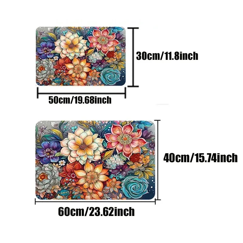 Floral design product with dimensions displayed