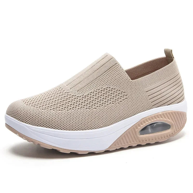 Women Knitted Mesh Sneakers - sand