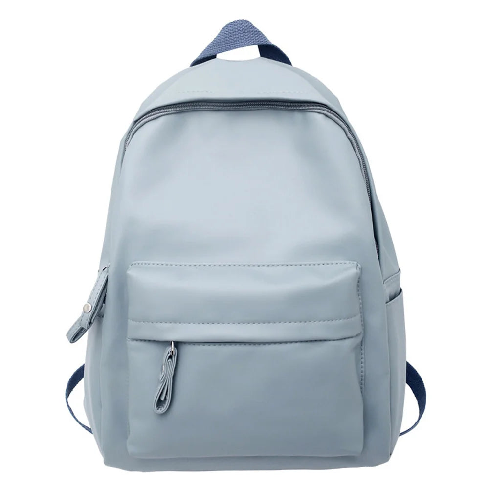 Embroidered Name Retro High School Student PU Bag - blue 2