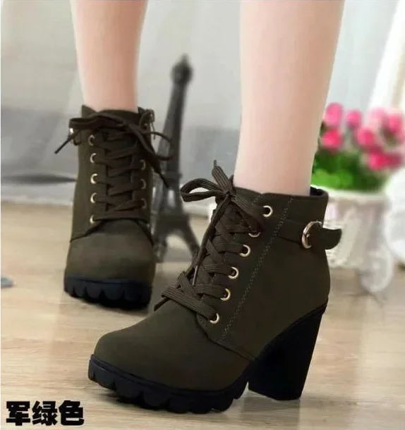 Women High Heeled Ankle Boots - 7