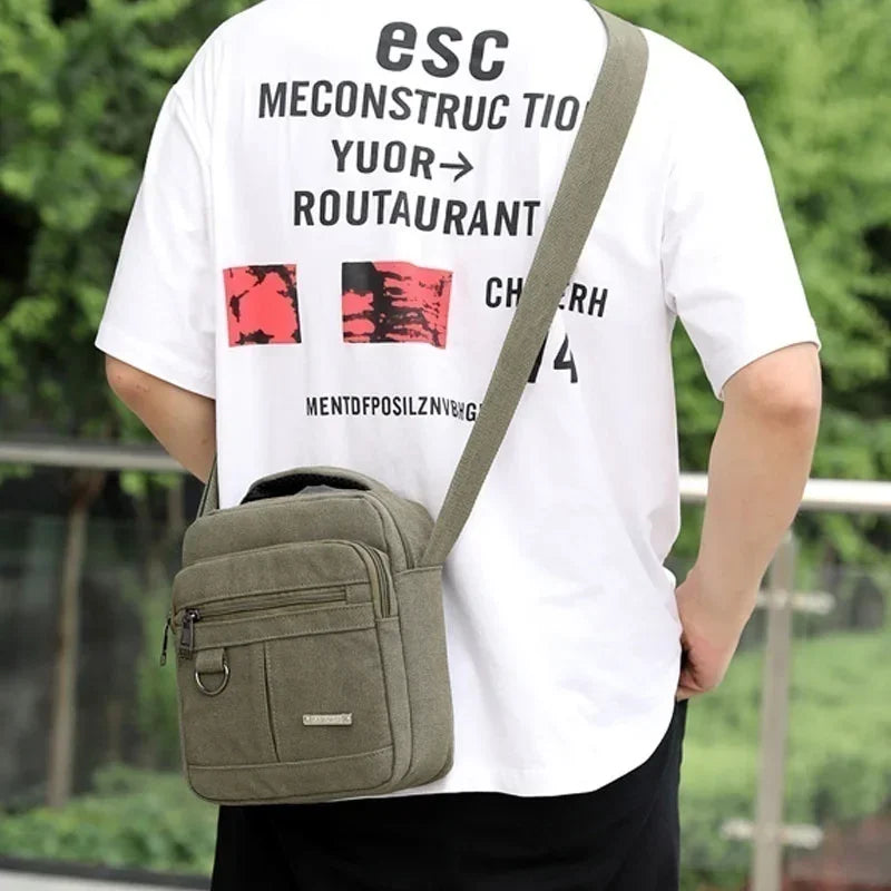 Fashion Mens Canvas Bag Casual Handbag - cross back