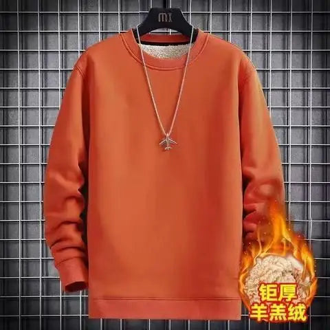 Men Winter Thicken Sweatshirt - orange