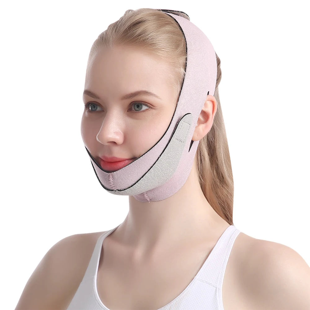 EMS Face Slimming Bandage V-Line Face Shaper -pink
