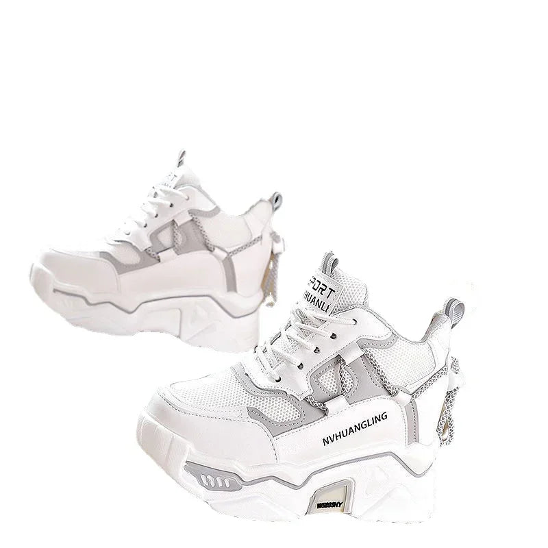 Sneakers Women Sports Shoes - 2 white and gray