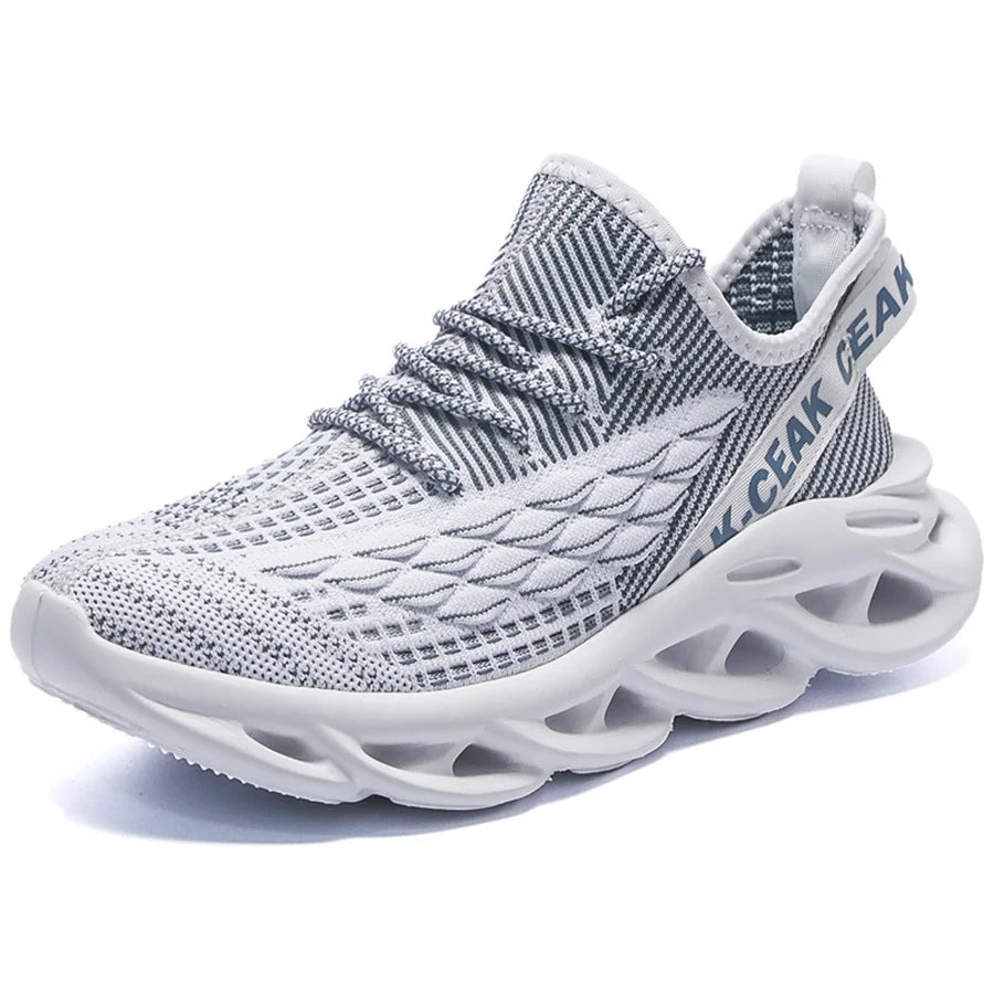 Unisex ultralight breathable running shoes with thick sole – casual sneakers. white