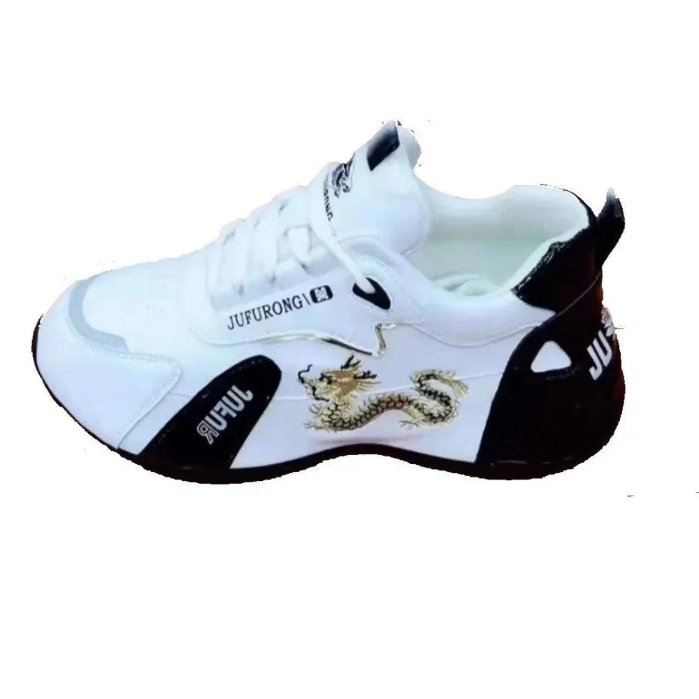 Women’s 2024 designer leather sneakers, lightweight waterproof breathable casual sports platform shoes white and black j