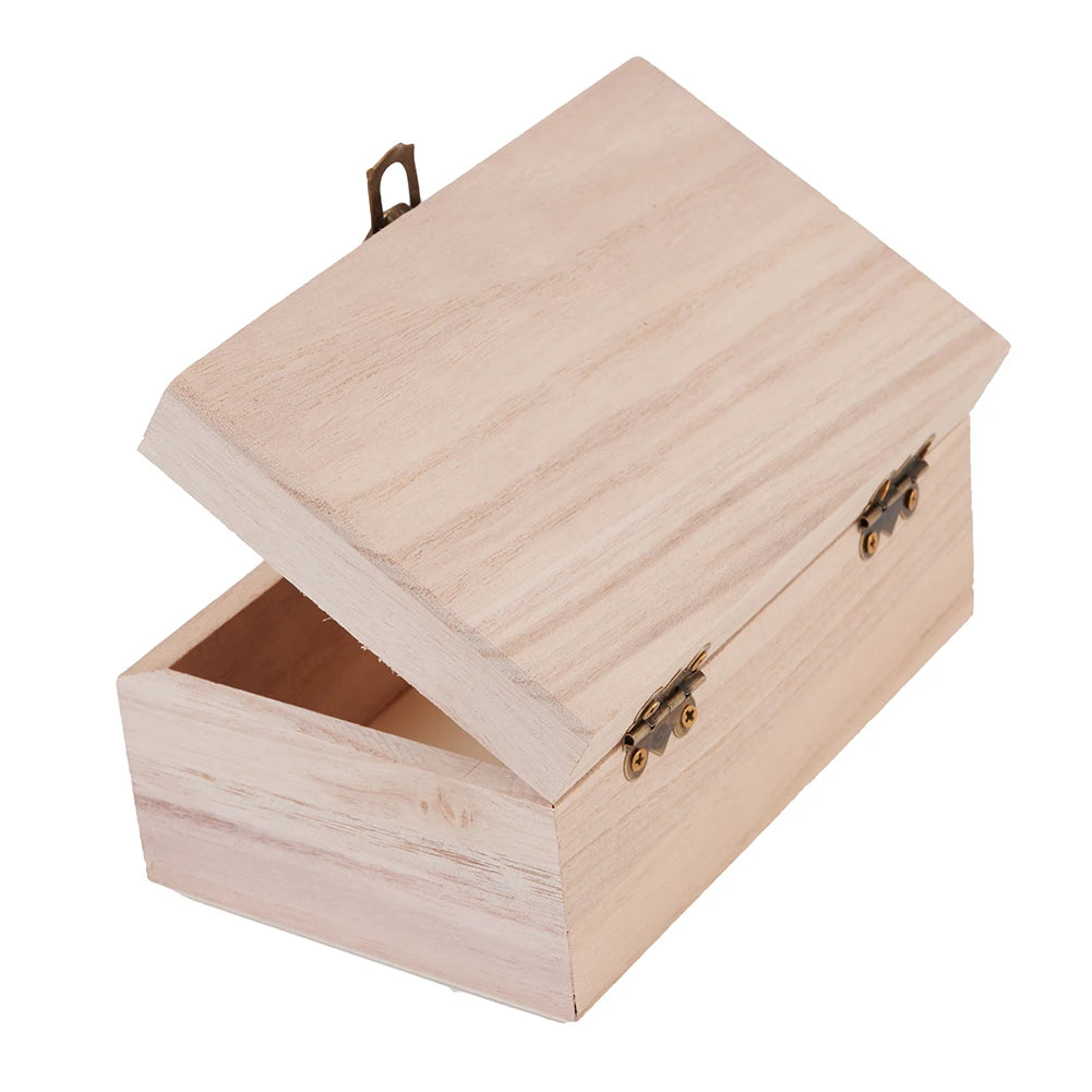 Handmade wooden hinged storage boxes for crafts, gifts, and DIY projects - large
