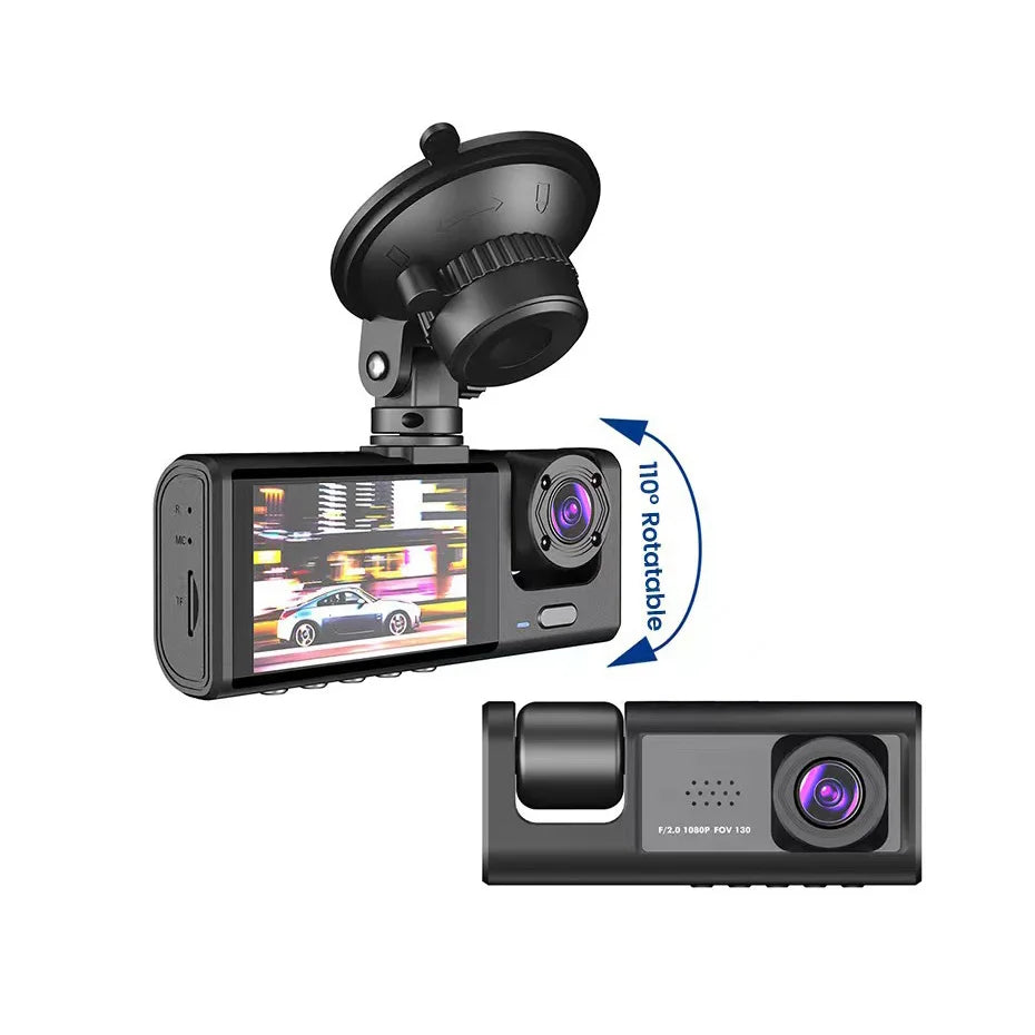 3-Lens Inside Vehicle Dash Camera - rotatable