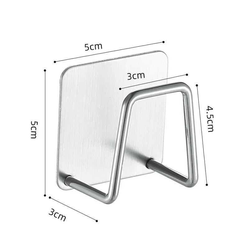 Stainless steel self-adhesive kitchen sink sponge holder wall hook  - dimensions