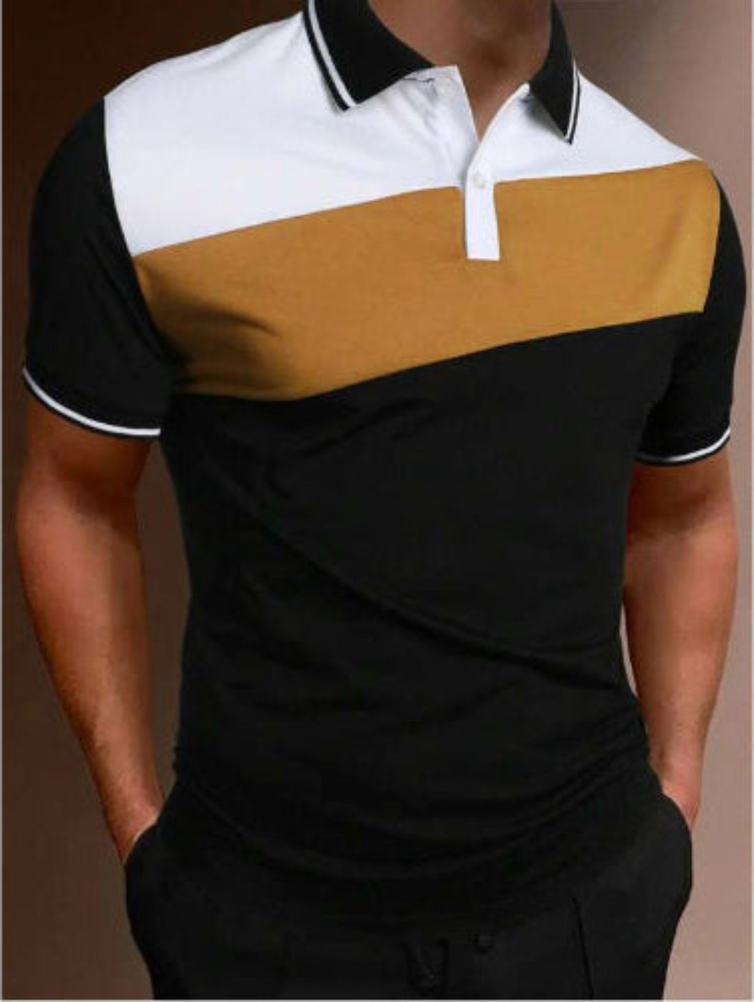 Men’s Color-Block Polo Shirt - 1