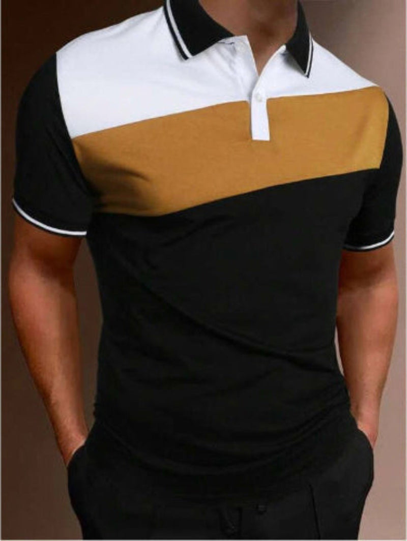 Men’s Color-Block Polo Shirt  - 1