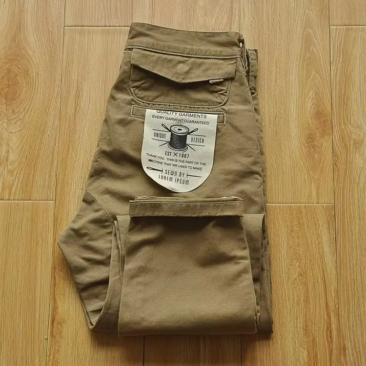 Cargo Pants American Retro Heavy-duty  - beige