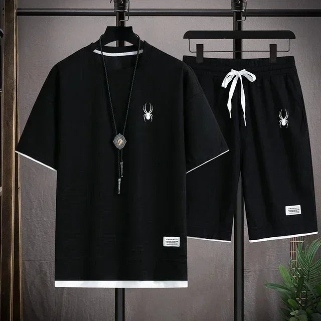 Men’s Summer Style Sports Set – T-Shirt & Shorts