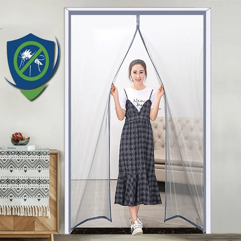 New Magnetic Screen Door Curtain  -  gray color