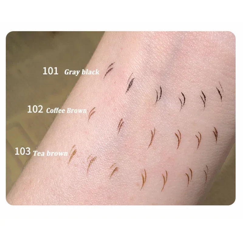 Hairs on a wrist showing different brown shades labeled 101, 102, and 103.