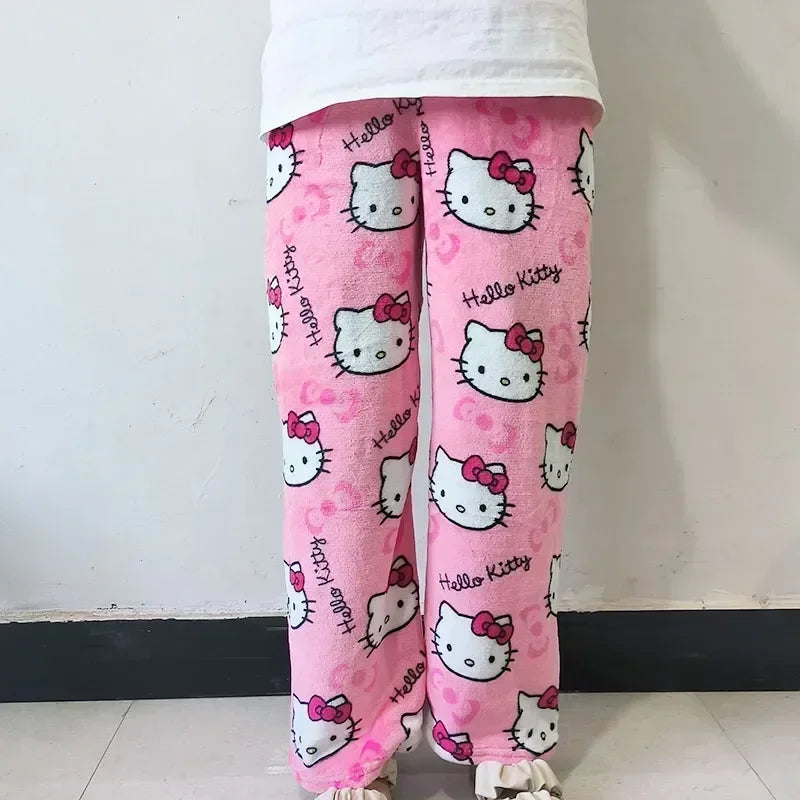 Hello Kitty Fleece Coral Pajama Pants -pink5