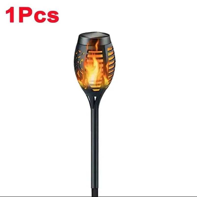 Waterproof solar flame torch lights for garden, patio, and path decoration. -1 pc