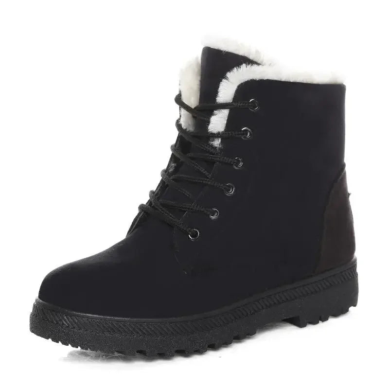 Winter Boots Ladies Snow Boots Lace Up Black. 7