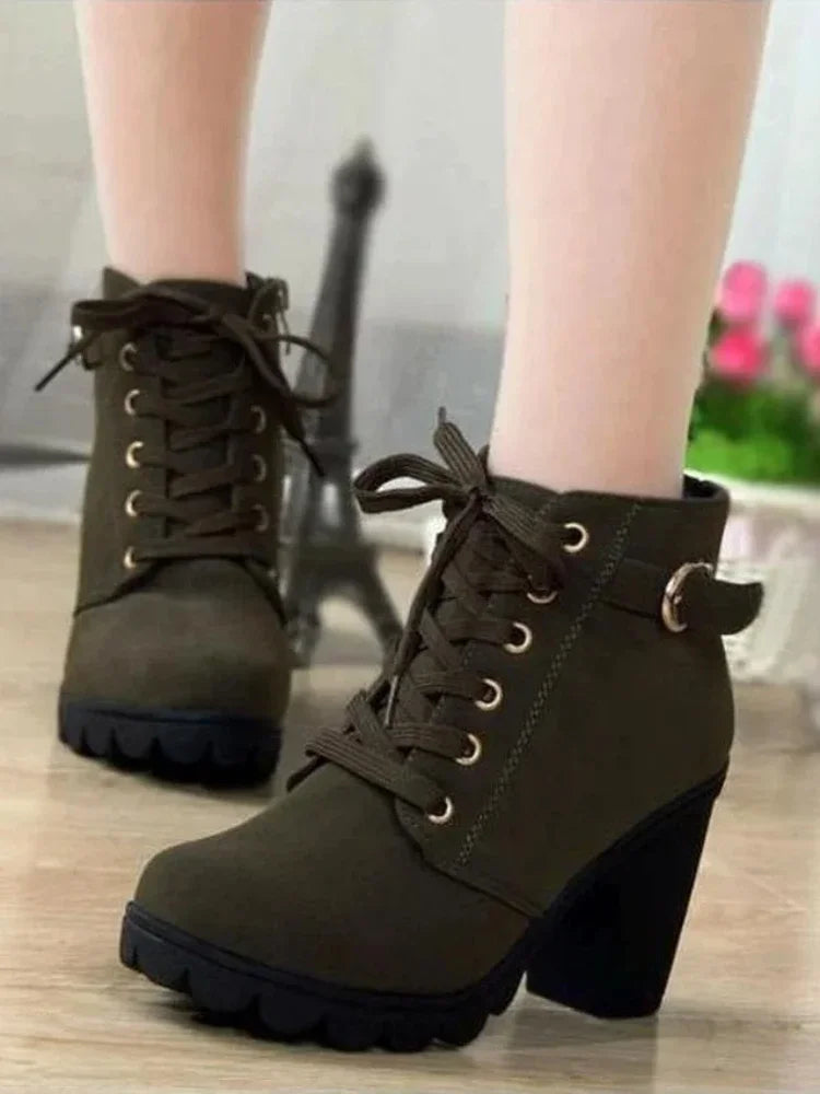 Women High Heeled Ankle Boots - 5