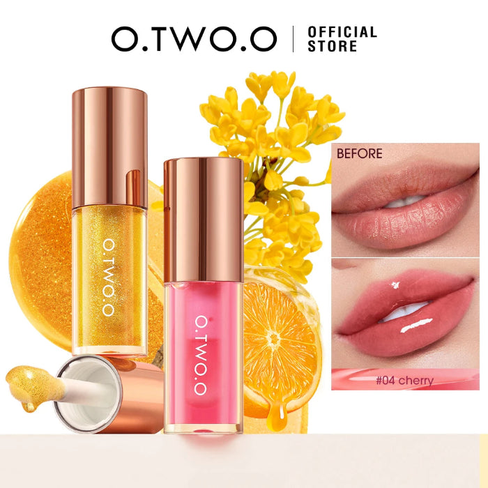 O.TWO.O Lip Oil Gloss Lip Plumper with Moisturizing Glitter Tint and Glossy Finish  - 1