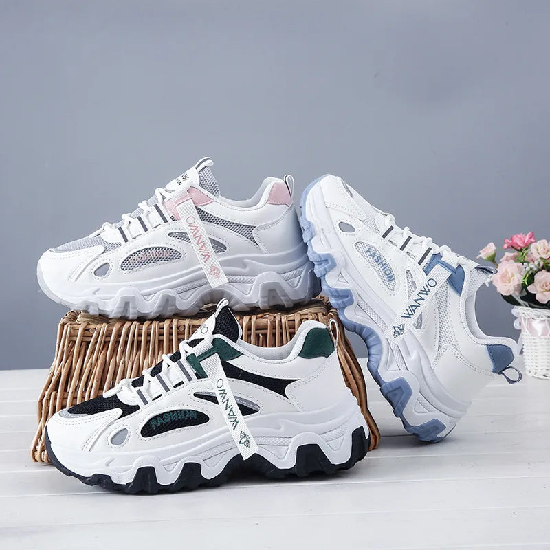 Vulcanized Women Casual Shoes Sneakers - gray blue black