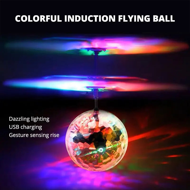 LED flying crystal ball toy with infrared induction and colorful lights-- color effects