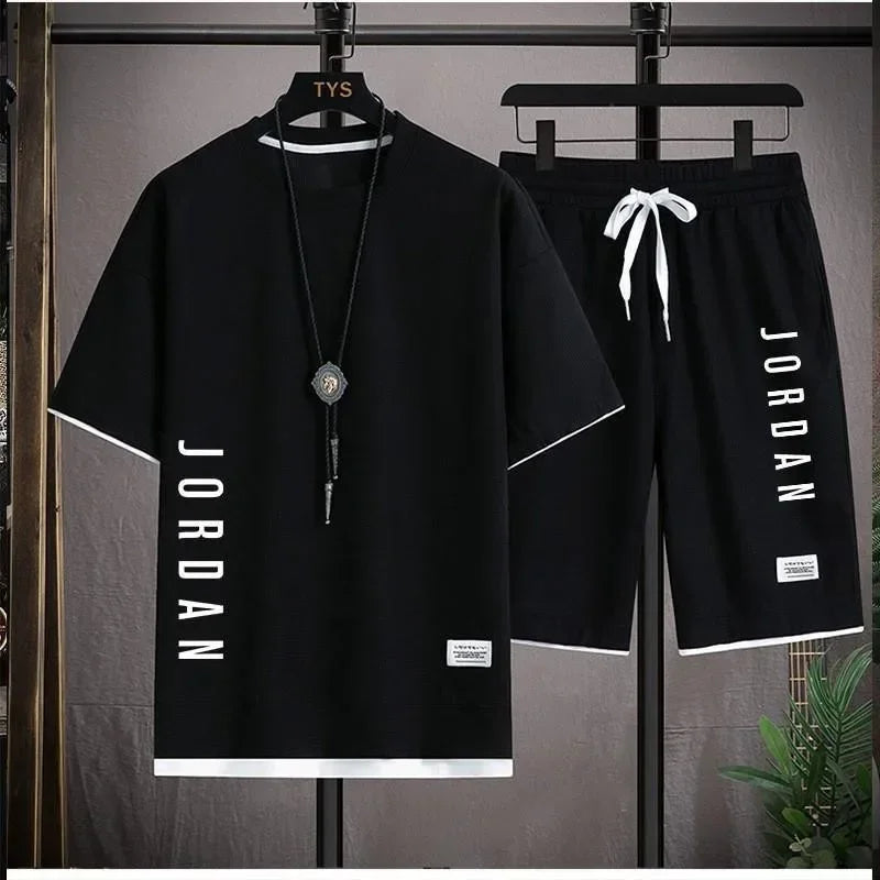 Men's T-shirt + shorts two-piece - black 03