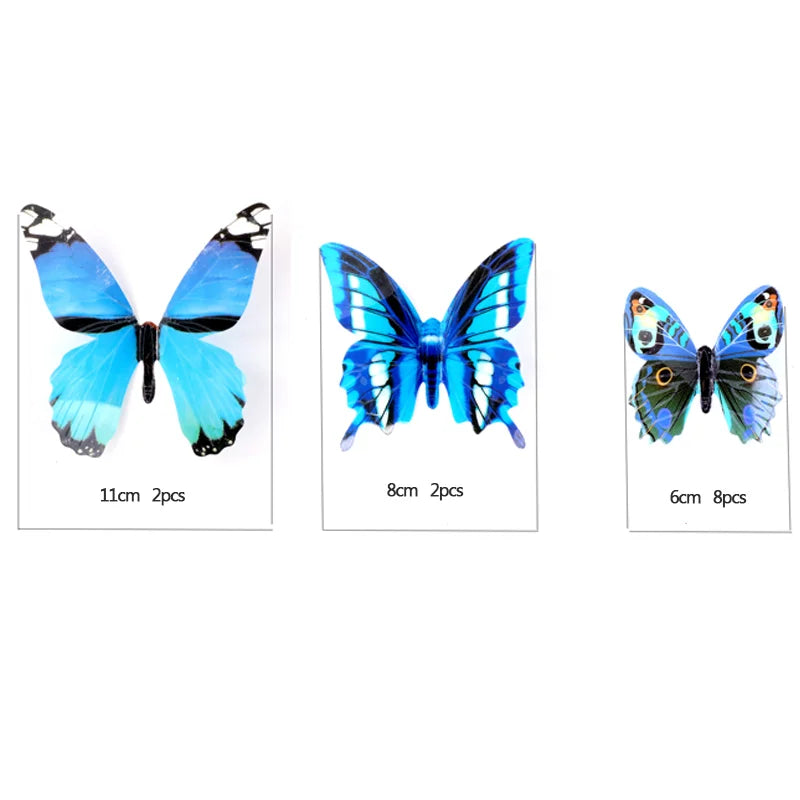 New 12Pcs Fashion 3D Luminous Butterfly Creative Wall Sticker For DIY Wall Stickers Modern Wall Art Home Decorations