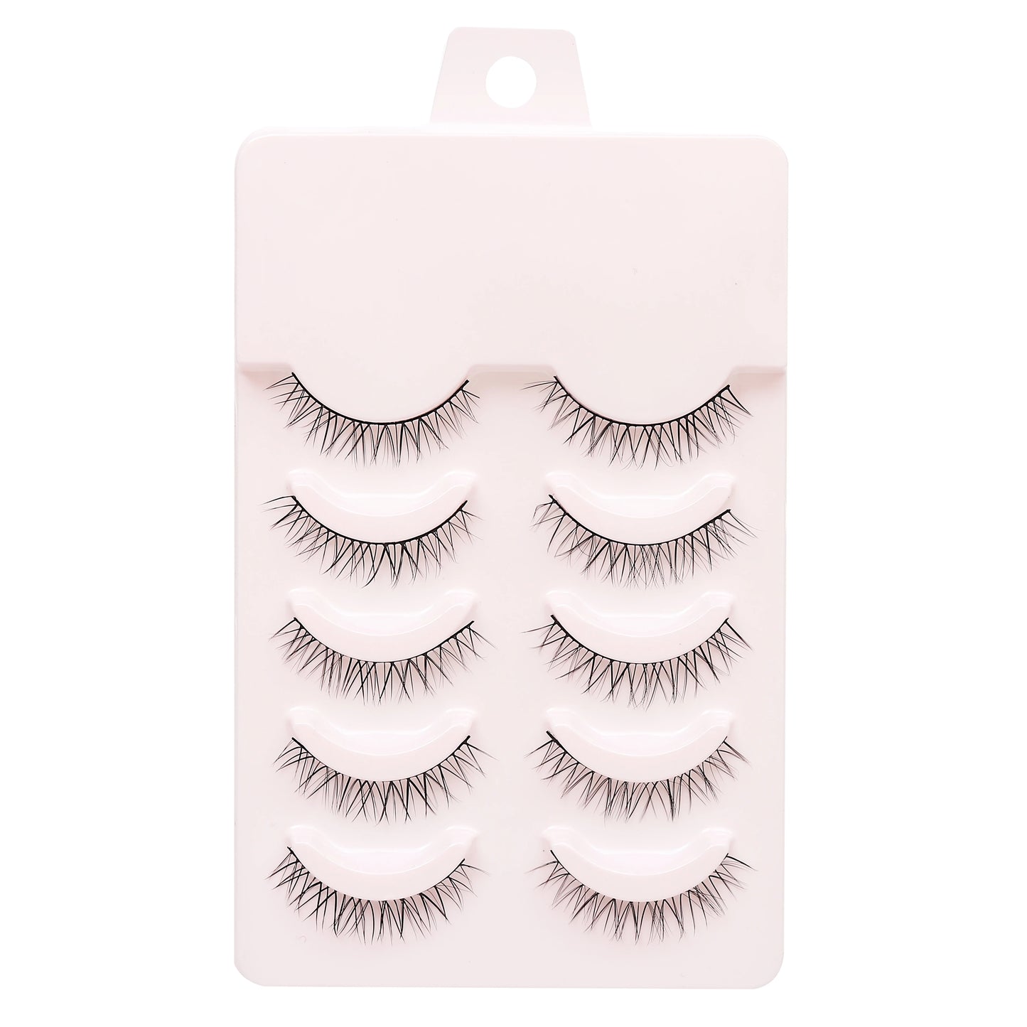Set of false eyelashes in a packaging case on a white background