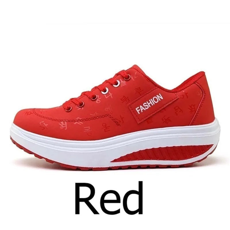 Women’s outdoor casual platform shoes with thick sole and flat sole design, large sizes available, perfect for walking and sports activities- 4