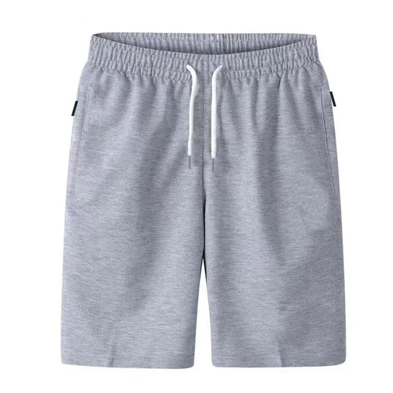 Men's lightweight drawstring beach shorts with zippered pockets – summer casual wear - light gray 2