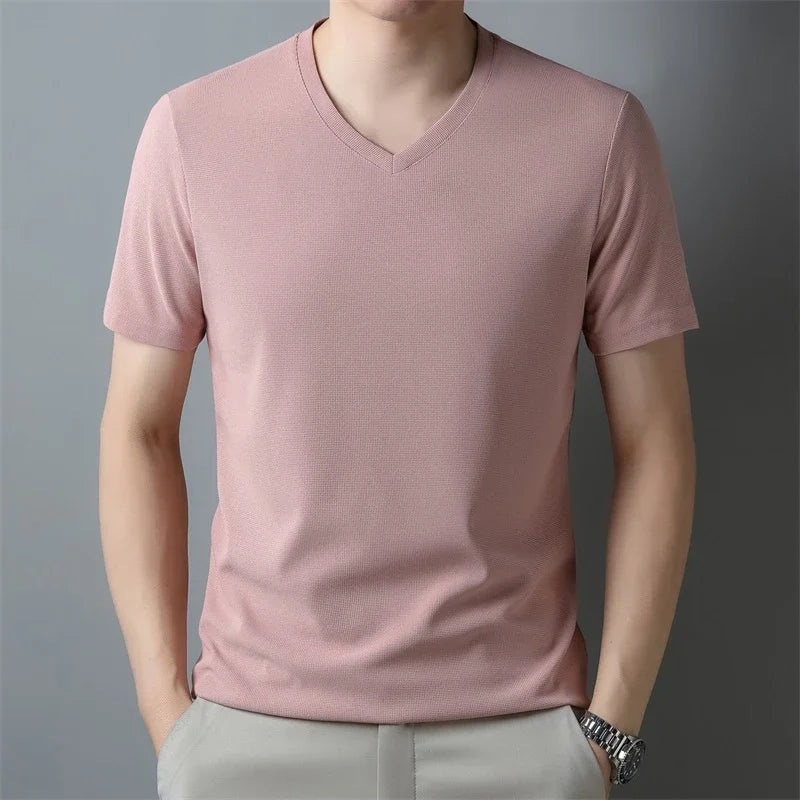 Men's Short Sleeved T-shirt Summer  - pink