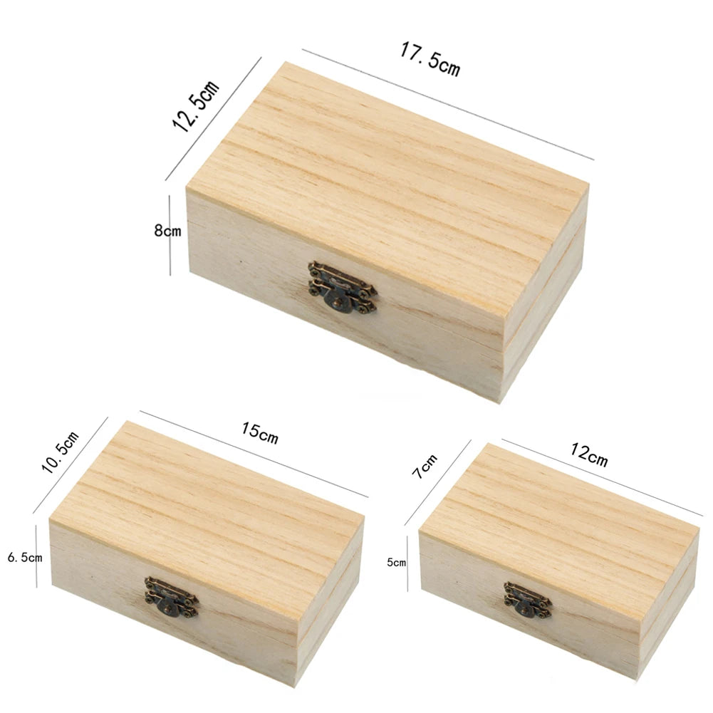 Handmade wooden hinged storage boxes for crafts, gifts, and DIY projects -3 boxes