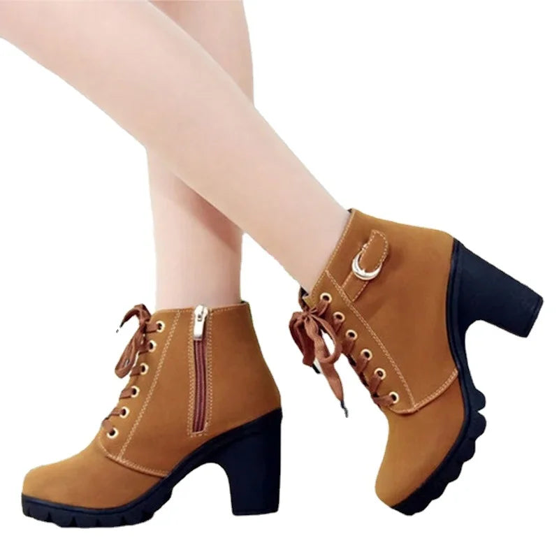 Women High Heeled Ankle Boots - 2