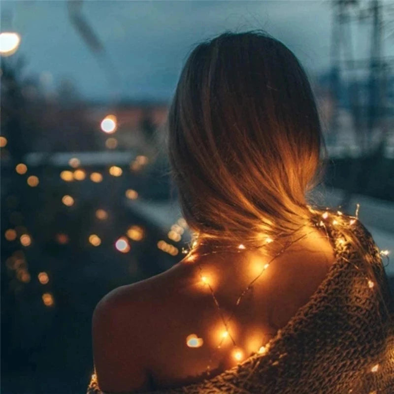 Led Strings Copper Wire 3XAA Battery Operated Christmas Wedding Party Decoration 2M 5M 10M 100LED String Fairy Lights