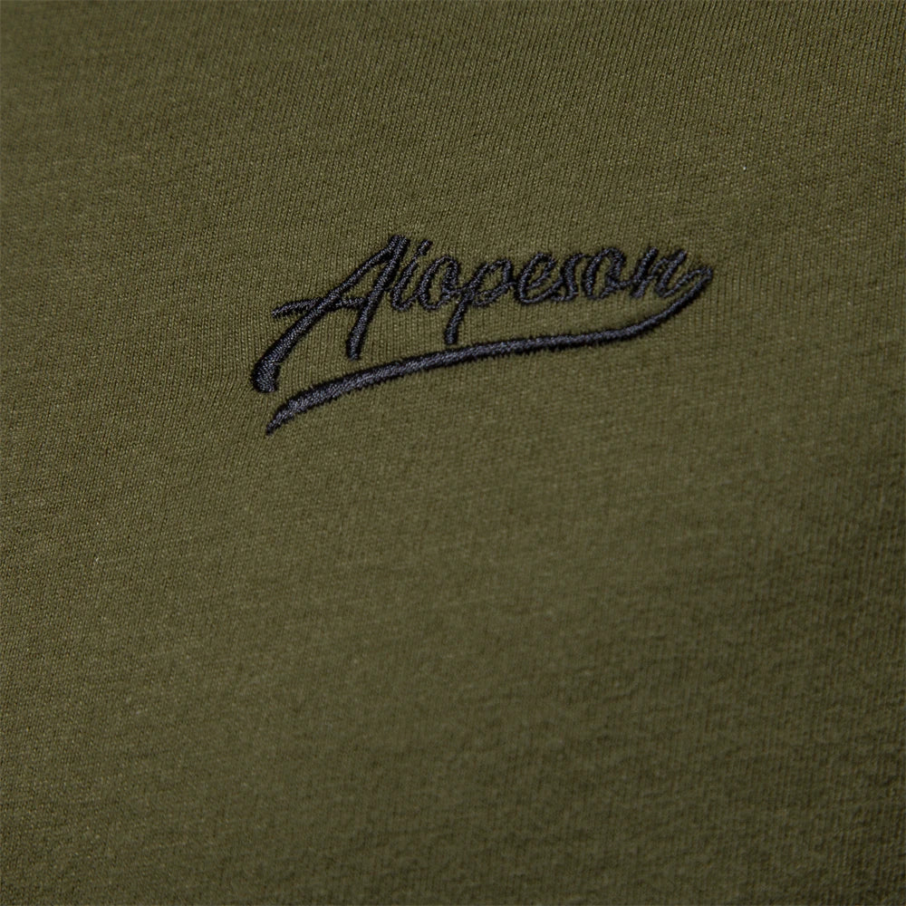 AIOPESON men's 100% cotton long sleeve patchwork casual t-shirt - name