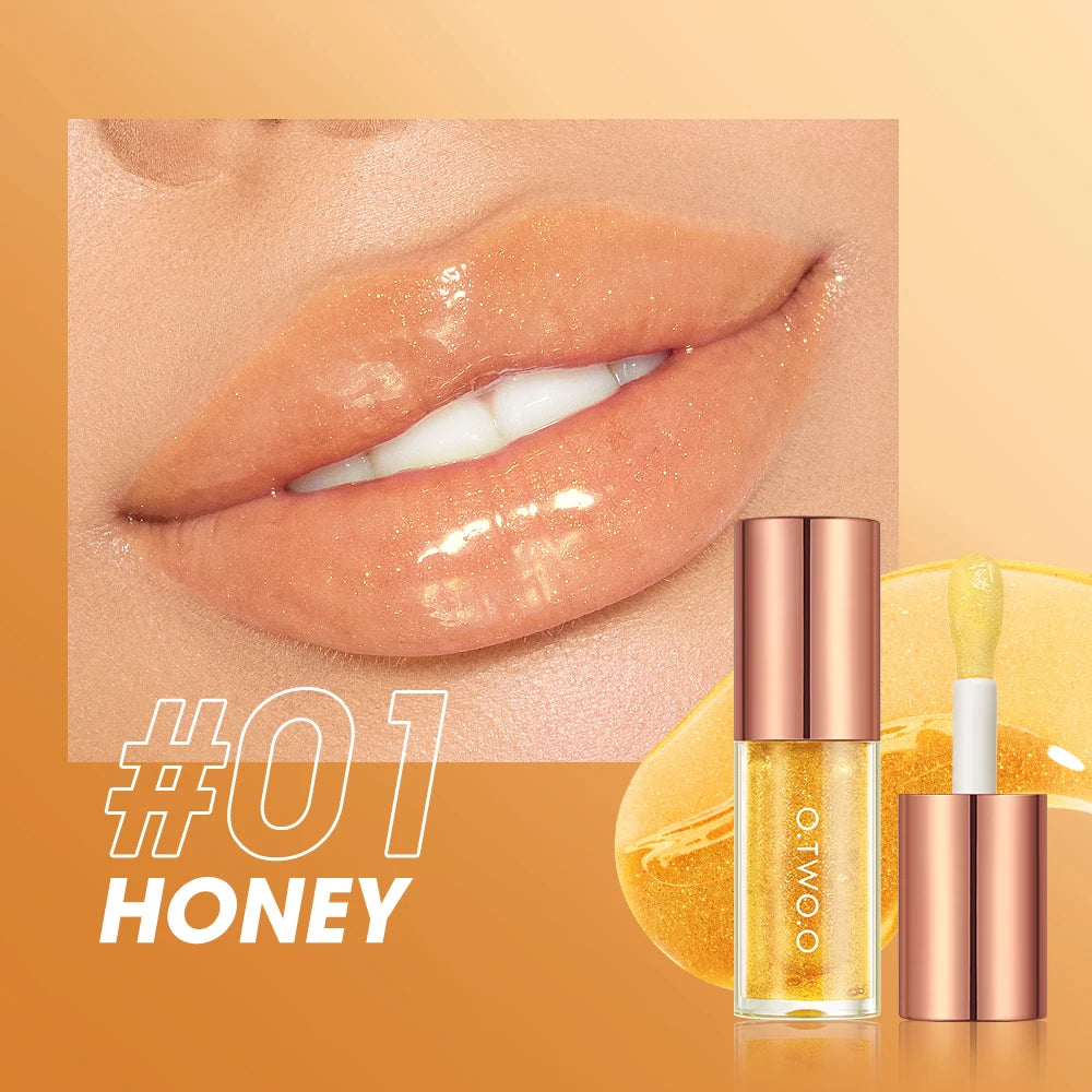 O.TWO.O Lip Oil Gloss Lip Plumper with Moisturizing Glitter Tint and Glossy Finish - 7