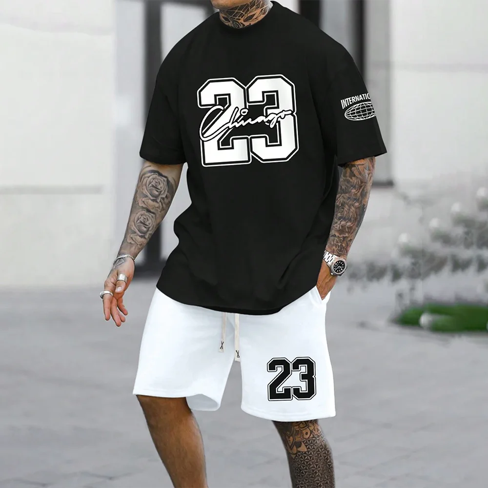 2024 New Fashion 3D Printed Men's Oversized Summer Suit Short Sleeve Shirt and Shorts Set Casual Sportswear Outfit