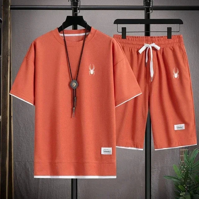 Men’s Summer Style Sports Set – T-Shirt & Shorts