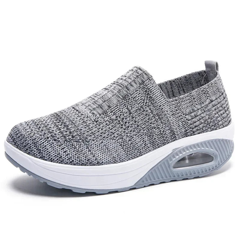 Women Knitted Mesh Sneakers - gray2